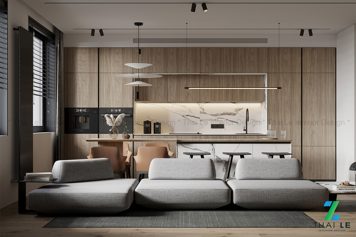 Thiết kế nội thất phòng bếp Tuscan