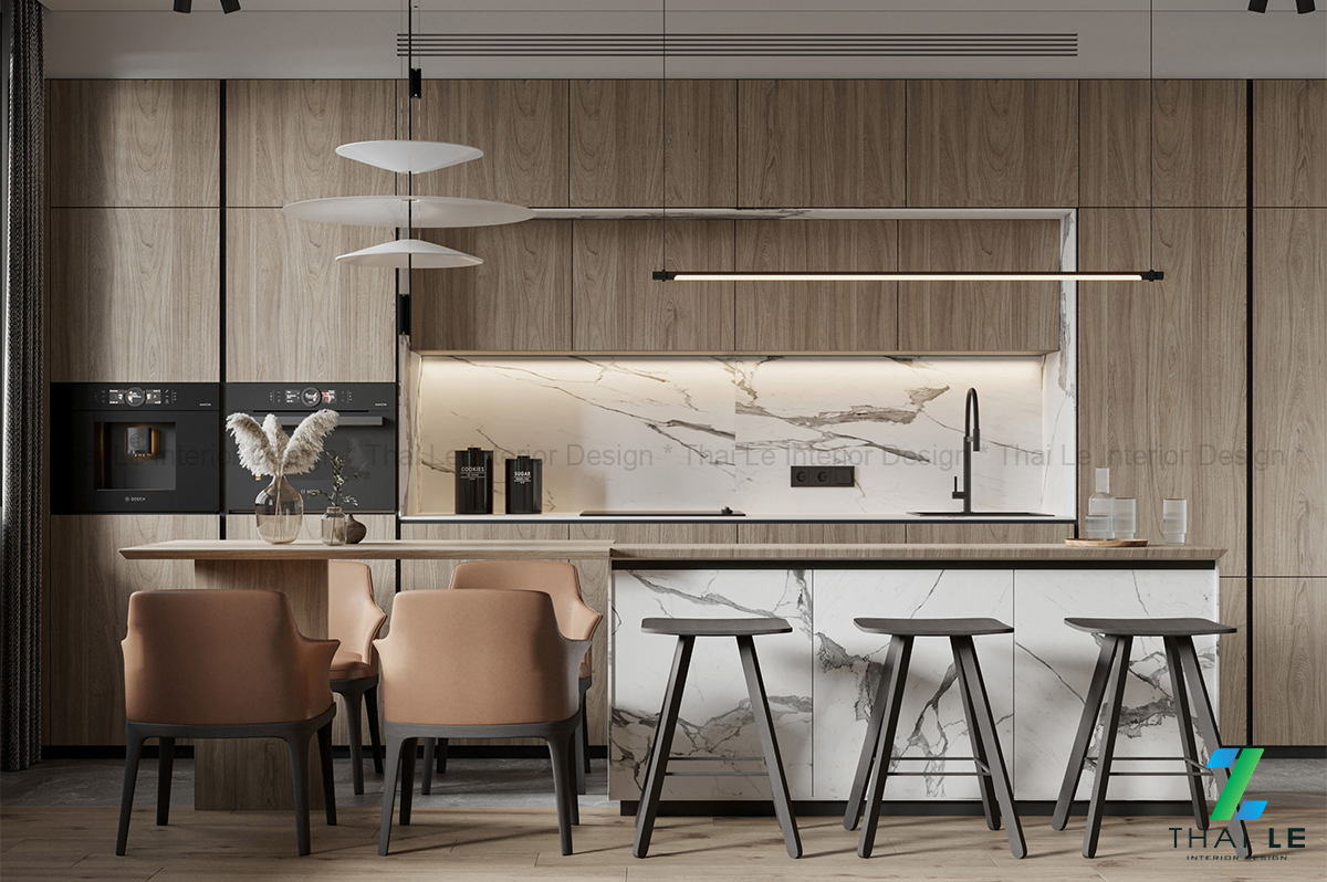 Thiết kế nội thất phòng bếp Tuscan