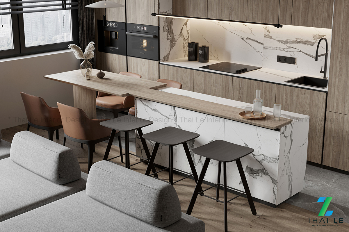 Thiết kế nội thất phòng bếp Tuscan