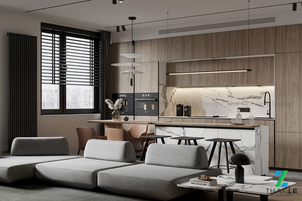 Thiết kế nội thất phòng bếp Tuscan