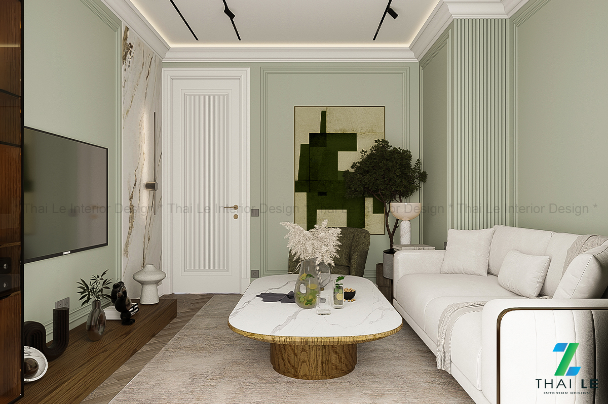 Thiết kế nội thất phòng khách Green Oasis