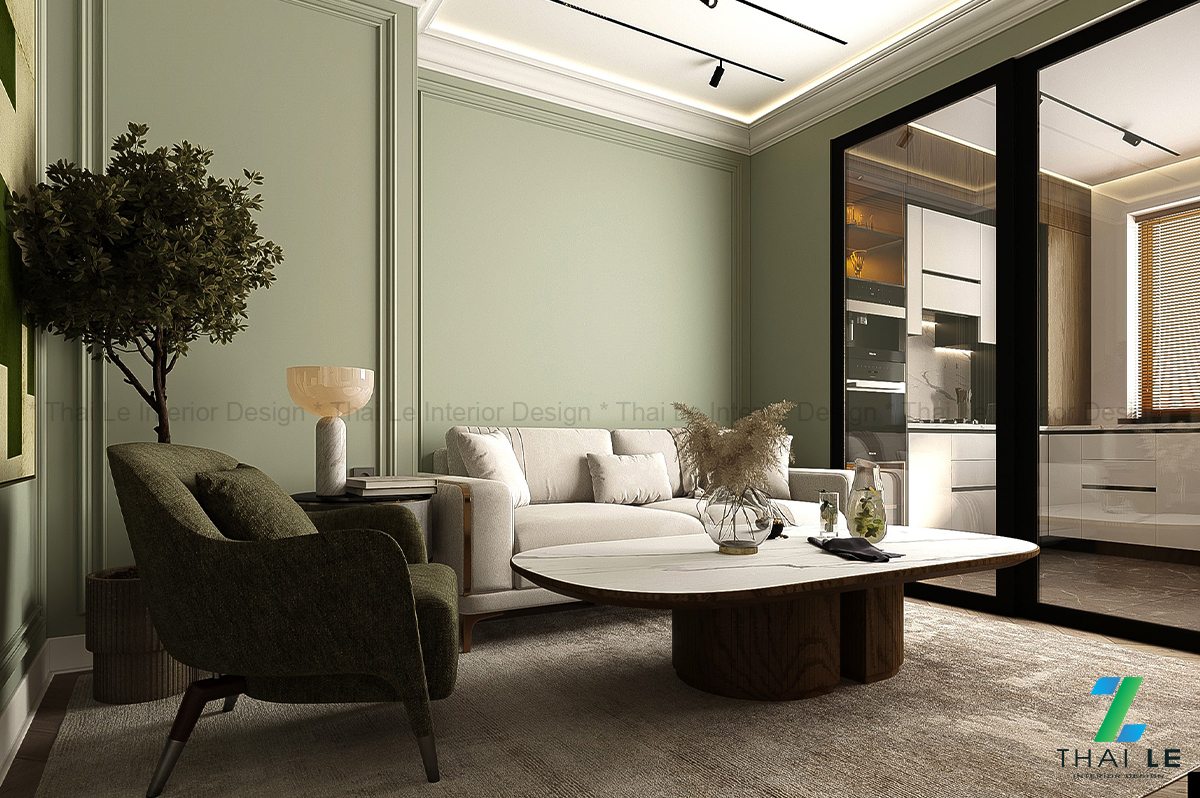 Thiết kế nội thất phòng khách Green Oasis