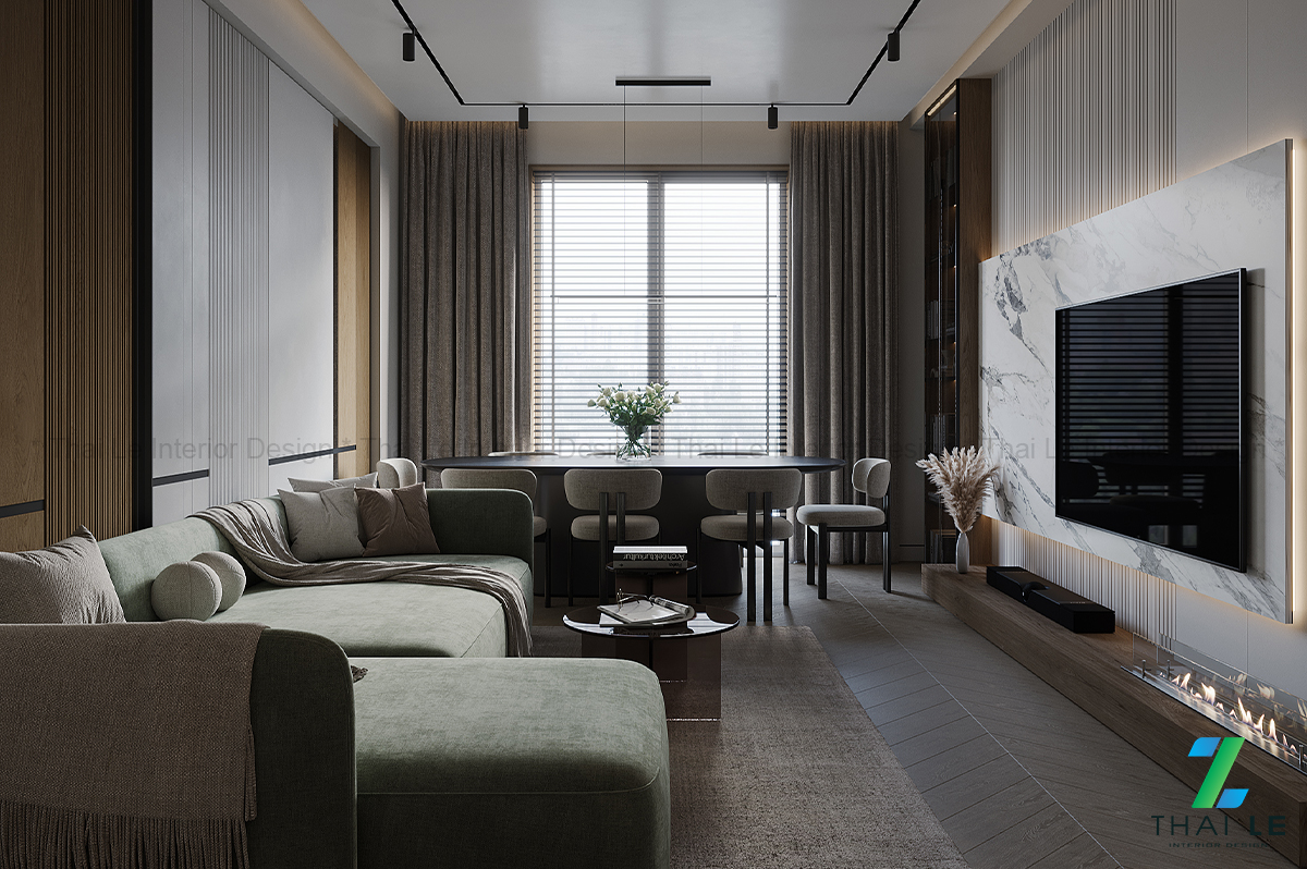 Thiết kế nội thất phòng khách Serene