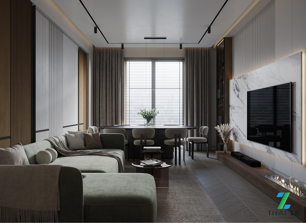 Thiết kế nội thất phòng khách Serene