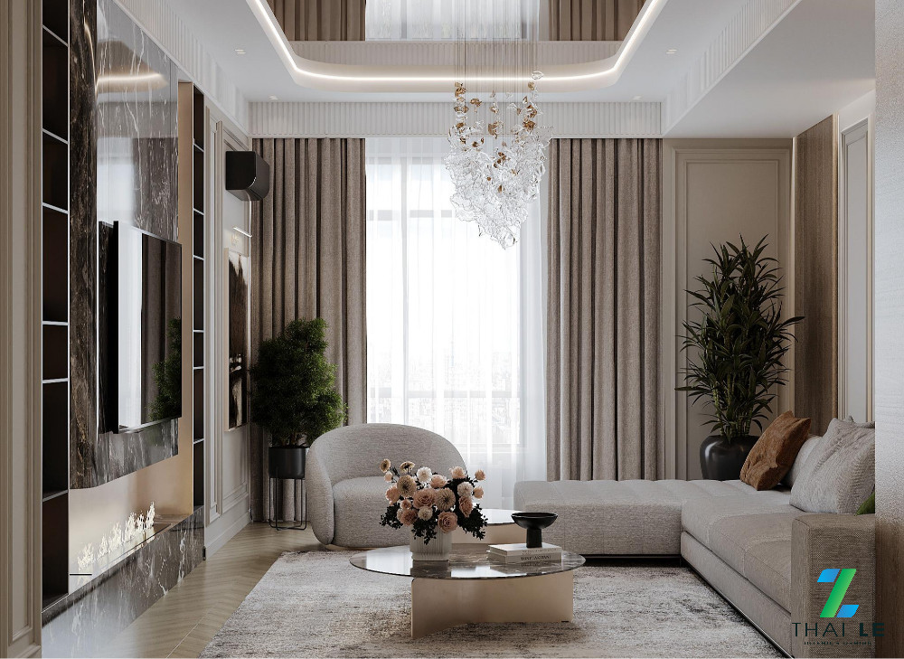 Thiết kế nội thất phòng khách The Grand
