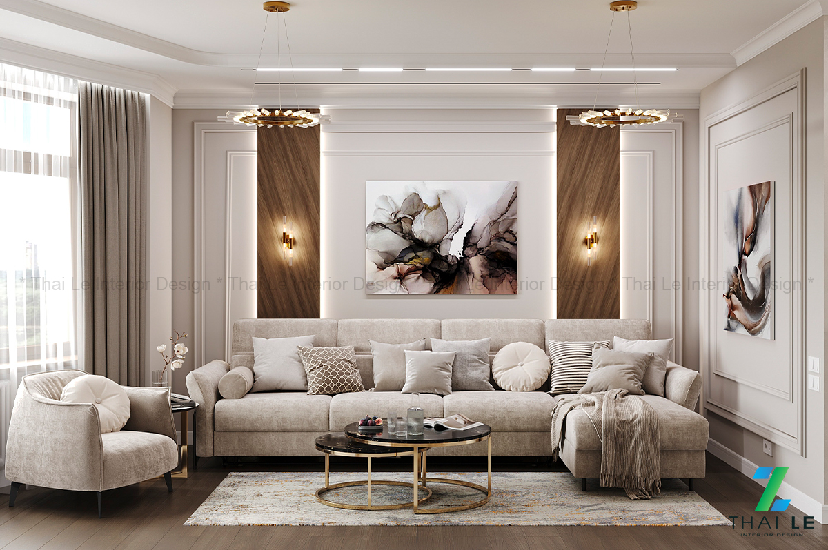 Thiết kế nội thất phòng khách Zen Den