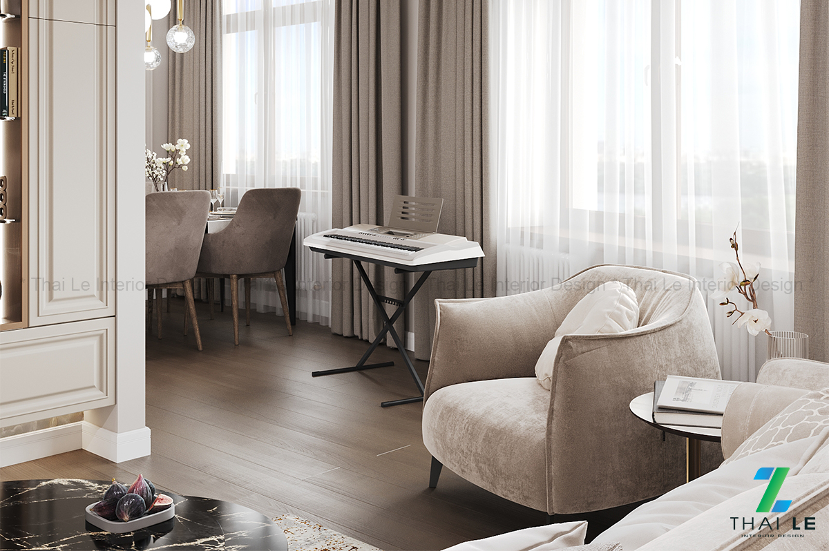 Thiết kế nội thất phòng khách Zen Den