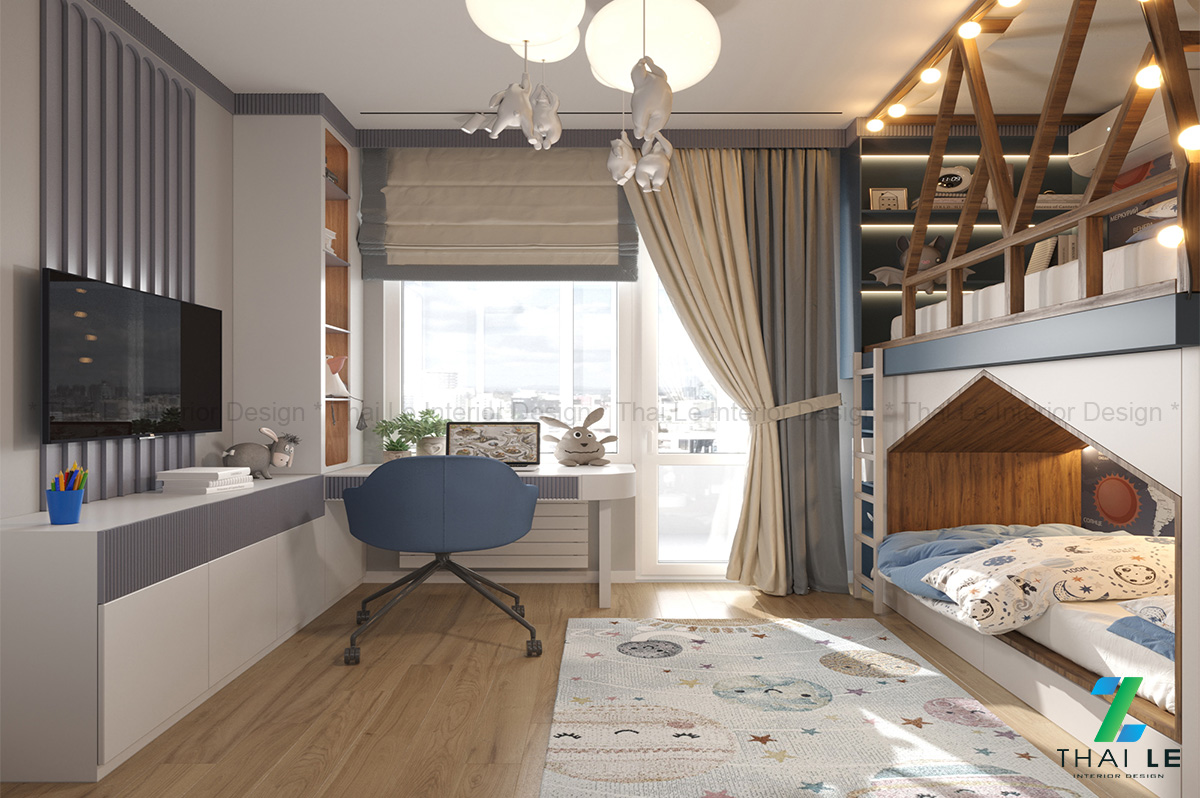 Thiết kế nội thất phòng ngủ trẻ em Adventure Noo