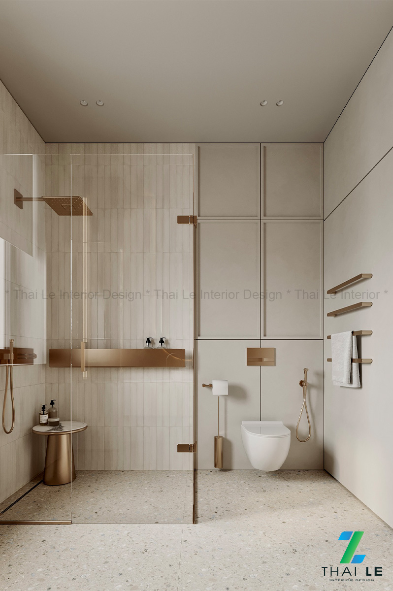 Thiết kế nội thất phòng tắm Golden Glow