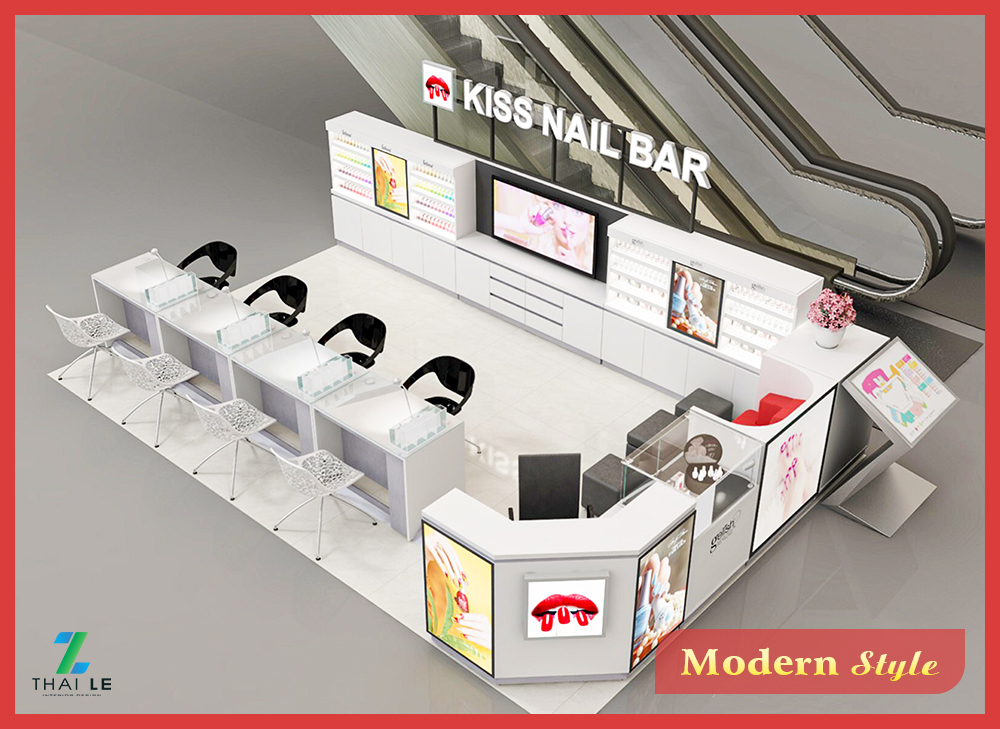 Thiết kế nội thất showroom Kiss Nail Bar Q10